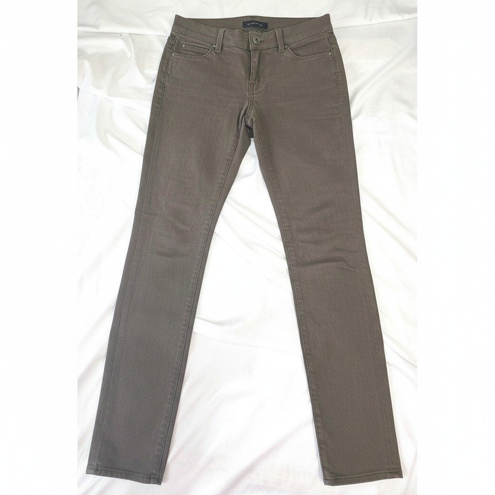 Ann Taylor The Skinny Modern Fit Jeans Olive Brown Size 0 Stretch Cotton